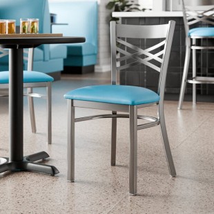Lancaster Table & Seating Clear Coat Finish Cross Back Chair with 2 1/2 Lancaster Table & Seating Clear Coat Finish Cross Back Chair with 2 1/2