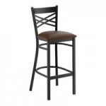 Lancaster Table & Seating Black Finish Cross Back Chair with 2 1/2