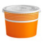 Choice 12 oz. Orange Paper Frozen Yogurt / Food Cup with Flat Lid - 50/Case Choice 12 oz. Orange Paper Frozen Yogurt / Food Cup with Flat Lid - 50/Case