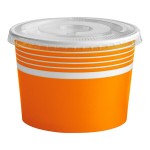 Choice 12 oz. Orange Paper Frozen Yogurt / Food Cup with Flat Lid - 50/Case Choice 12 oz. Orange Paper Frozen Yogurt / Food Cup with Flat Lid - 50/Case