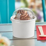 Choice 12 oz. White Paper Frozen Yogurt / Food Cup with Dome Lid - 50/Case Choice 12 oz. White Paper Frozen Yogurt / Food Cup with Dome Lid - 50/Case