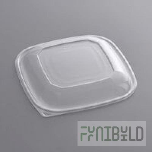 Sabert 54160B50 Bowl2 Clear Dome Lid for 80 oz. and 160 oz. Square Bowls - 50/Case