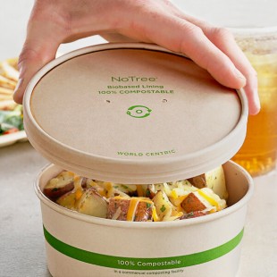 World Centric NoTree 24-32 oz. Compostable Wide Paper Lid - 300/Case