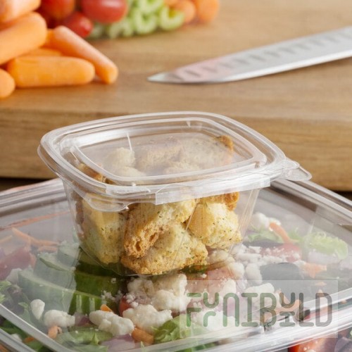 Dart ClearPac SafeSeal 6 oz. Tamper-Resistant, Tamper-Evident Hinged Container with Flat Lid - 400/Case