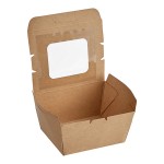 Choice Kraft Folded Paper #1 Take-Out Container with Window 4 3/8 Choice Kraft Folded Paper #1 Take-Out Container with Window 4 3/8