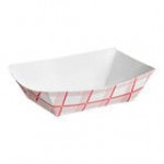 #25 1/4 lb. Natural Eco-Kraft Customizable Paper Food Tray - 250/Pack