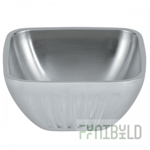 Vollrath 47680 24 oz. Double Wall Square Fluted Serving Bowl