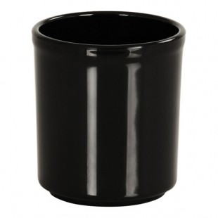Cal-Mil 1950-32-13 Black 32 oz. Round Melamine Condiment Jar