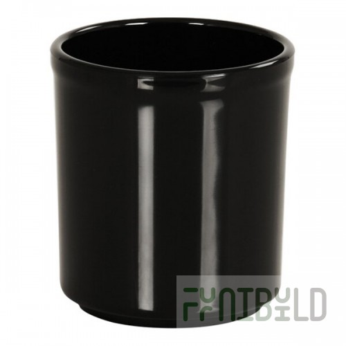Cal-Mil 1950-32-13 Black 32 oz. Round Melamine Condiment Jar
