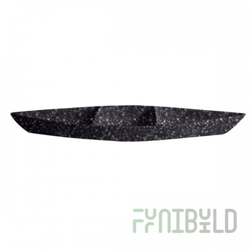 G.E.T. Enterprises BT319-MOD-GB Bugambilia 6.9 Qt. Smooth MOD Finish Black Granite Resin-Coated Aluminum Deep Boat with Dividers