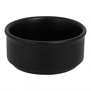RAK Porcelain Neo Fusion 3.4 oz. Volcano Black Stackable Porcelain Ramekin - 12/Case