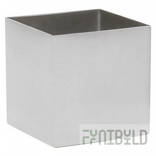 Front of the House 4 oz. Brushed Stainless Steel Square Ramekin - 6/Case