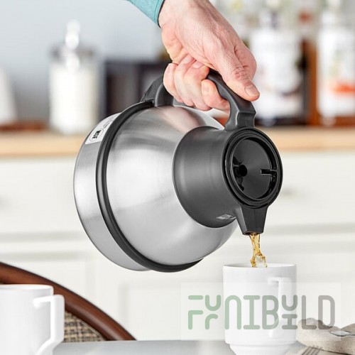 Bunn 36029.0000 Zojirushi 62 oz. Stainless Steel Deluxe Thermal Carafe with Black Top - 12/Case