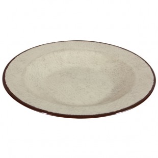 Elite Global Solutions DB878M Mojave Vintage California 12 oz. Vanilla Round Crackle Pasta / Soup Bowl - 6/Case