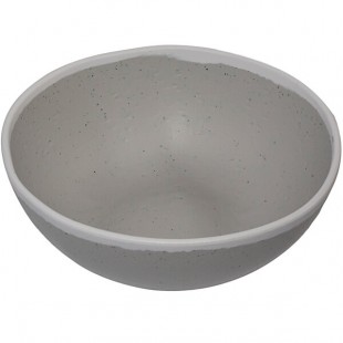 GET B-305-DVG Pottery Market 1.5 Qt. Glazed Gray Melamine Bowl with White Trim - 12/Case