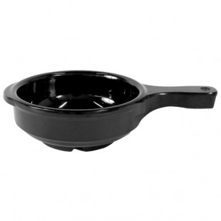 Elite Global Solutions B514SB-B Merced 12 oz. Black Round Melamine Bowl with Handle - 12/Case Elite Global Solutions B514SB-B Merced 12 oz. Black Round Melamine Bowl with Handle - 12/Case