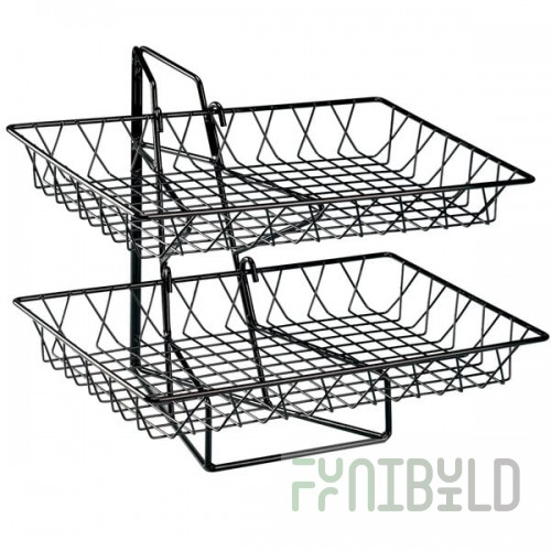 Cal-Mil 1291-2 Two Tier Merchandiser with Rectangular Wire Baskets - 18