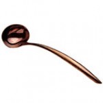 Bon Chef 9456HFG 6 oz. Gold Hammered Stainless Steel Serving Ladle with Hollow Cool Handle