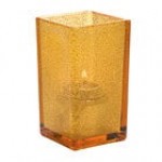 Hollowick 6179FA Quad Amber Art Deco Glass Votive Hollowick 6179FA Quad Amber Art Deco Glass Votive