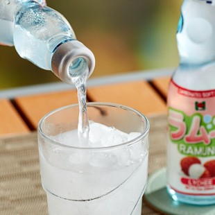 Hana Ramune Lychee Soda 6.7 fl. oz. - 24/Case Hana Ramune Lychee Soda 6.7 fl. oz. - 24/Case