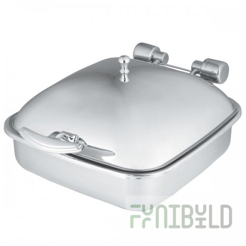 Vollrath 46132 6 Qt. Intrigue Square Induction Chafer with Stainless Steel Food Pan