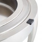 Acopa Heavy Weight 6.5 Qt. Round Dripless Stackable Stainless Steel Roll Top Chafer