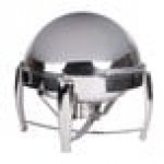 Acopa Heavy Weight 6.5 Qt. Round Dripless Stackable Stainless Steel Roll Top Chafer