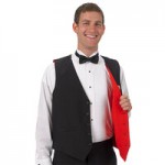 Henry Segal Men's Customizable Gray / Burgundy Reversible Server Vest - 2XS Henry Segal Men's Customizable Gray / Burgundy Reversible Server Vest - 2XS