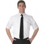 Henry Segal Men's Customizable Black Short Sleeve Dress Shirt - L Henry Segal Men's Customizable Black Short Sleeve Dress Shirt - L