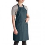 Intedge Seafoam Green Adjustable Poly-Cotton Bib Apron with 2 Pockets - 32 Intedge Seafoam Green Adjustable Poly-Cotton Bib Apron with 2 Pockets - 32