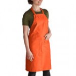 Intedge Seafoam Green Adjustable Poly-Cotton Bib Apron with 2 Pockets - 32 Intedge Seafoam Green Adjustable Poly-Cotton Bib Apron with 2 Pockets - 32
