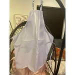 Intedge Seafoam Green Adjustable Poly-Cotton Bib Apron with 2 Pockets - 32 Intedge Seafoam Green Adjustable Poly-Cotton Bib Apron with 2 Pockets - 32