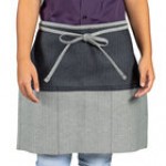 Uncommon Chef 3129 Zig Zag Customizable Denim Ardor Waist Apron with Black Webbing and 3 Pockets - 18