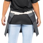 Uncommon Chef 3103 Pinstripe Customizable 100% Cotton Denim Beltway Waist Apron with Natural Webbing and 3 Pockets - 14