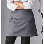 Choice Gray Poly-Cotton Half Bistro Apron with 2 Pockets - 18