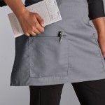 Choice Gray Poly-Cotton Half Bistro Apron with 2 Pockets - 18
