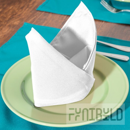 Intedge White 50/50 Polycotton Blend Cloth Napkins, 22