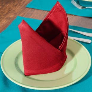 Intedge Red 65/35 Polycotton Blend Cloth Napkins, 20
