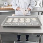 Chicago Metallic 42425 Glazed Aluminized Steel 15 Mold 3.42 oz. Individual ePAN Hamburger Bun / Muffin Top / Cookie Pan - 17 11/16 Chicago Metallic 42425 Glazed Aluminized Steel 15 Mold 3.42 oz. Individual ePAN Hamburger Bun / Muffin Top / Cookie Pan - 17 11/16
