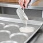 Chicago Metallic 42425 Glazed Aluminized Steel 15 Mold 3.42 oz. Individual ePAN Hamburger Bun / Muffin Top / Cookie Pan - 17 11/16 Chicago Metallic 42425 Glazed Aluminized Steel 15 Mold 3.42 oz. Individual ePAN Hamburger Bun / Muffin Top / Cookie Pan - 17 11/16
