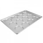 Chicago Metallic 42425 Glazed Aluminized Steel 15 Mold 3.42 oz. Individual ePAN Hamburger Bun / Muffin Top / Cookie Pan - 17 11/16 Chicago Metallic 42425 Glazed Aluminized Steel 15 Mold 3.42 oz. Individual ePAN Hamburger Bun / Muffin Top / Cookie Pan - 17 11/16