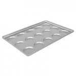 Chicago Metallic 42425 Glazed Aluminized Steel 15 Mold 3.42 oz. Individual ePAN Hamburger Bun / Muffin Top / Cookie Pan - 17 11/16 Chicago Metallic 42425 Glazed Aluminized Steel 15 Mold 3.42 oz. Individual ePAN Hamburger Bun / Muffin Top / Cookie Pan - 17 11/16