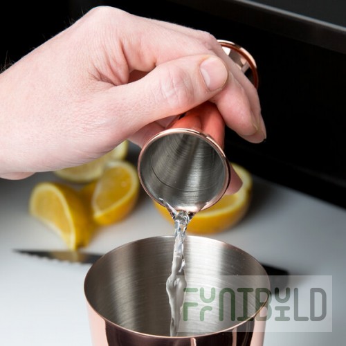 Barfly® M37002CP 25 mL & 50 mL (0.85 oz. & 1.7 oz.) Copper-Plated Japanese Style Jigger