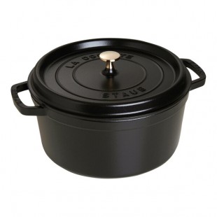 Staub 7 Qt. Black Enameled Cast Iron Dutch Oven 1003207 Staub 7 Qt. Black Enameled Cast Iron Dutch Oven 1003207