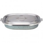 Bon Chef 60023CLDTAUPE Cucina 5 Qt. Taupe Stainless Steel Roasting Pan with Lid - 14 7/8