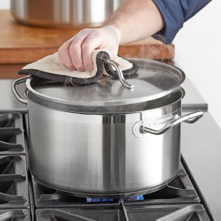 Vigor SS1 Series 10 Qt. Stainless Steel Aluminum-Clad Sauce Pot with Cover Vigor SS1 Series 10 Qt. Stainless Steel Aluminum-Clad Sauce Pot with Cover