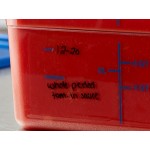 Vigor 12 Qt. Clear Square Polycarbonate Food Storage Container and Blue Lid - 6/Pack