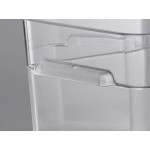 Vigor 12 Qt. Clear Square Polycarbonate Food Storage Container and Blue Lid - 6/Pack