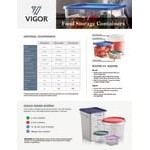 Vigor 12 Qt. Clear Square Polycarbonate Food Storage Container and Blue Lid - 6/Pack