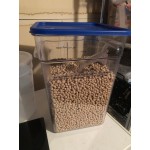 Vigor 12 Qt. Clear Square Polycarbonate Food Storage Container and Blue Lid - 6/Pack